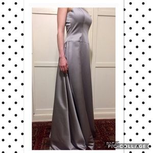Princess gown size 6 floor length metallic grey